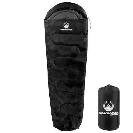 Wakeman Mummy Sleeping Bag, Black 75-CMP1114